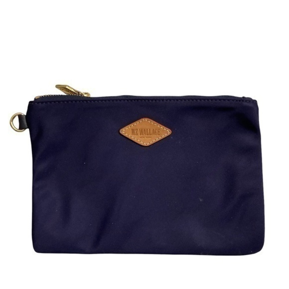 Mz wallace blue nylon cosmetic bag case